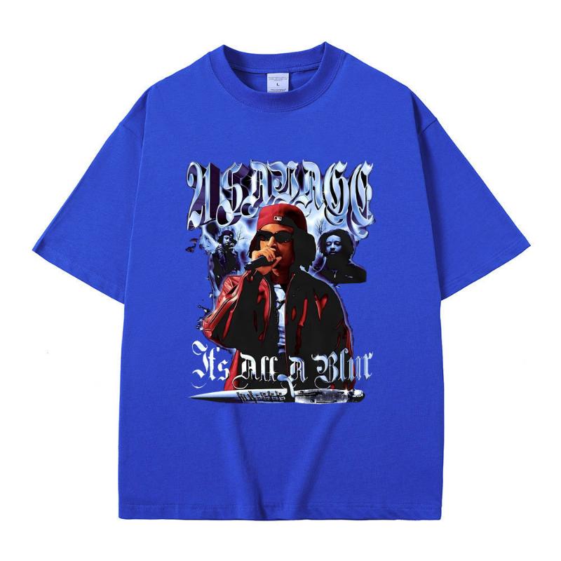 Rapper 21 Savage Its All A Blur Graphic Print TShirt Unisex Women Fashion Casual Rock Streetwear Short Sleeve TShirt Unisex Loose