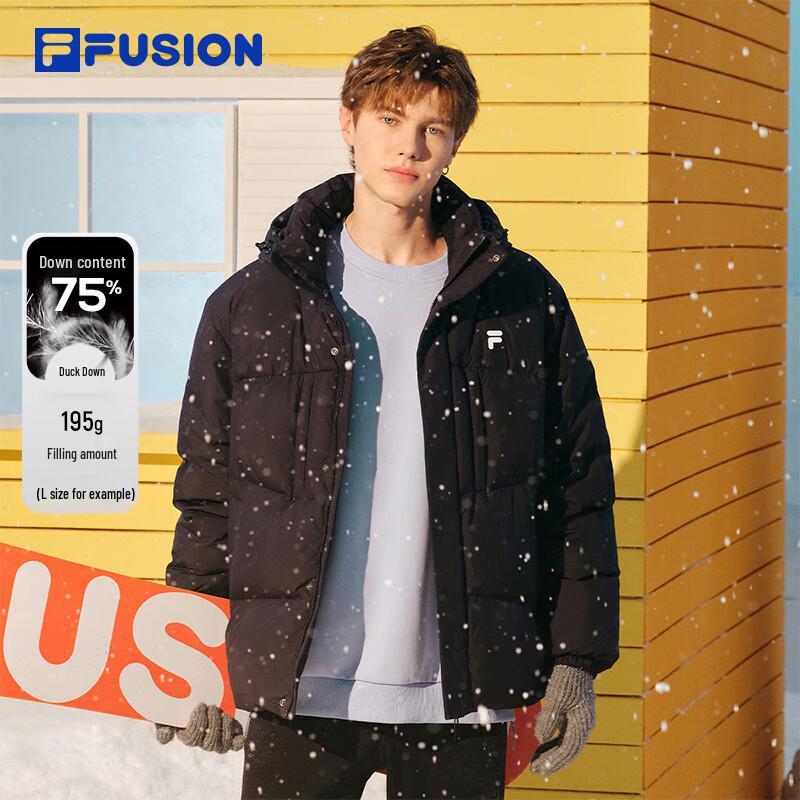 FILA FUSION Свободная мужская/женская пуховая куртка с капюшоном XS