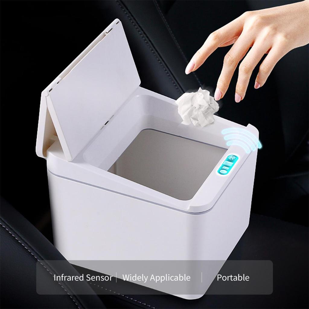 6L Touch Free Trash Cans Smart Induction Trash Bin Automatic Garbage Can Infrared Motion Sensor with Lid for Car