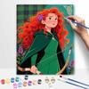 Disney Merida Brave Oil Painting by Numbers Art Kit. Handmade Diy Painting Home Decoration Gifts