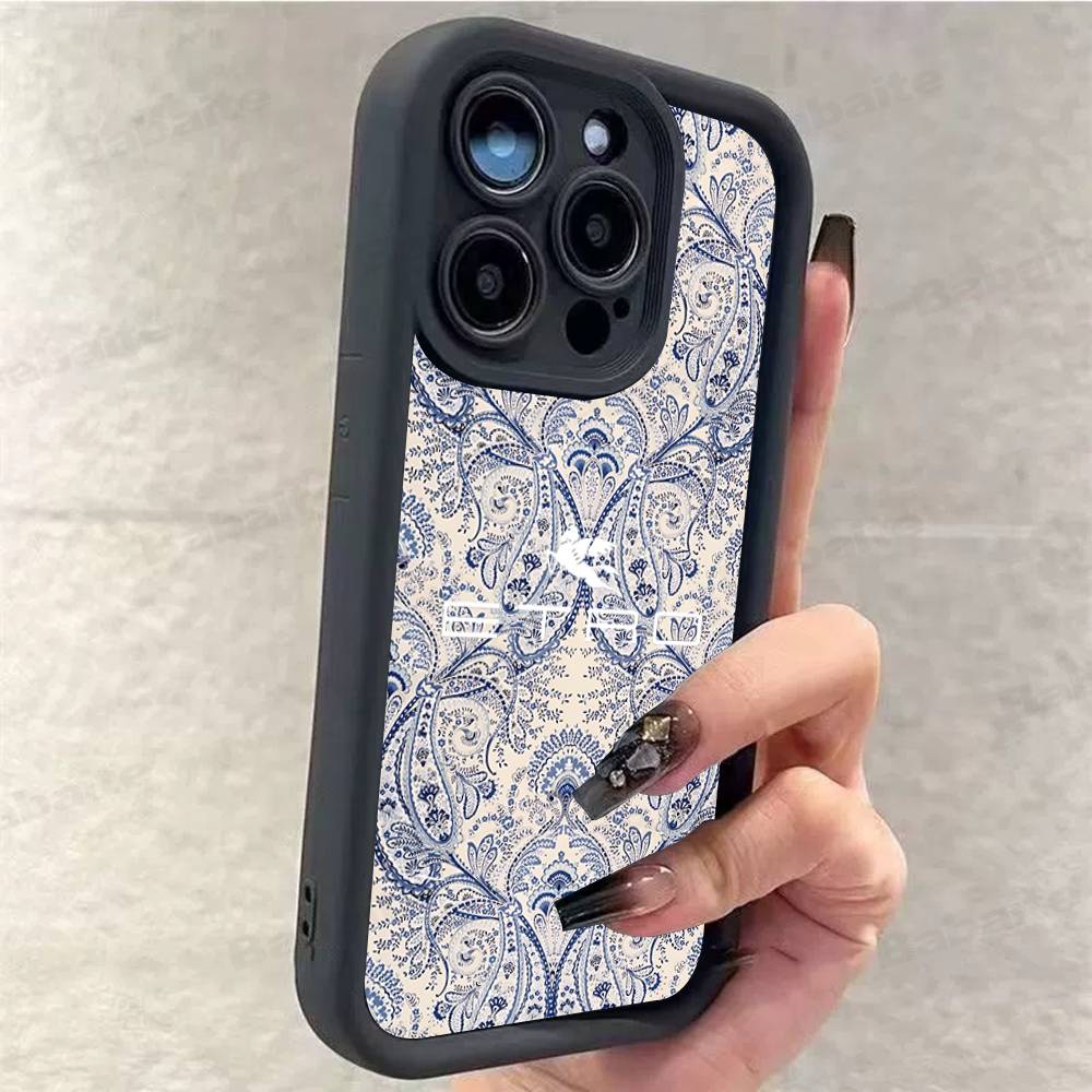 

Классический дизайн E-Etro Мягкий силиконовый чехол для телефона для iPhone 17 16 15 14 Plus 13 12 Mini 11 Черный чехол iPhone 17 Pro