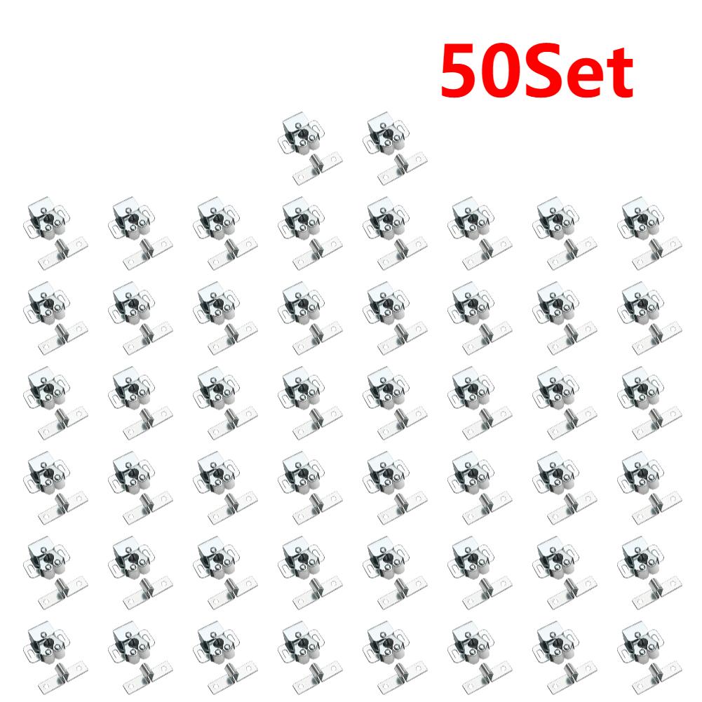 15-50Set Door Stop Closer Stoppers Damper Buffer Magnet Cabinet Catches With Screws For Wardrobe Hardware Furniture Fittings