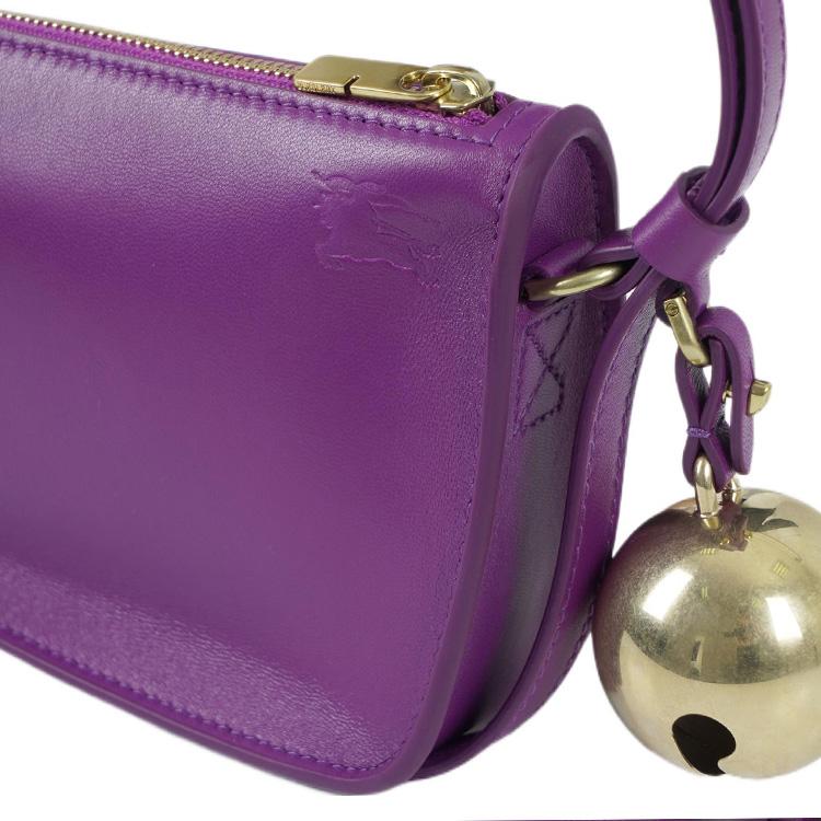 Burberry Goldene Beschläge Kleine Kalbsleder Crossbody Umhängetasche Damen Taschen Lila 8075573