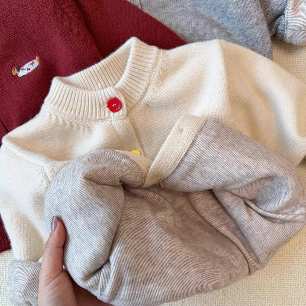 Kids Double Layer Thick Knit Sweater Warm Soft Winter Top for Boys and Girls