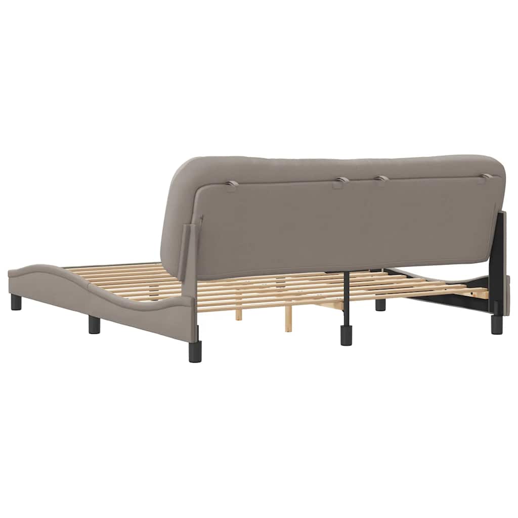 Vidaxl Bed Frame Without Mattress, Taupe, 180X200 Cm, Upholstered
