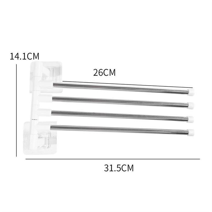 Rotatable Towel Rack Wall Mounted Bathroom Towel Holder with Shelf Multi Function Hanging Bar for Kitchen Towel Paper