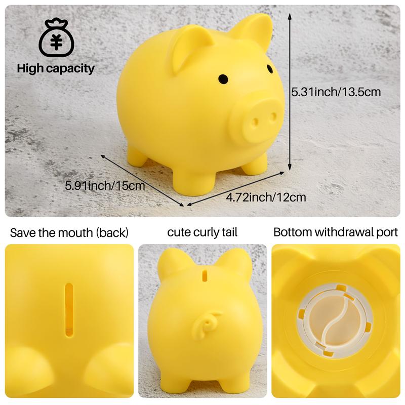 Good-Large Piggy Bank, Unbreakable Plastic Money Bank, Coin Bank For Girls And Boys, Practical Gifts For Birthday