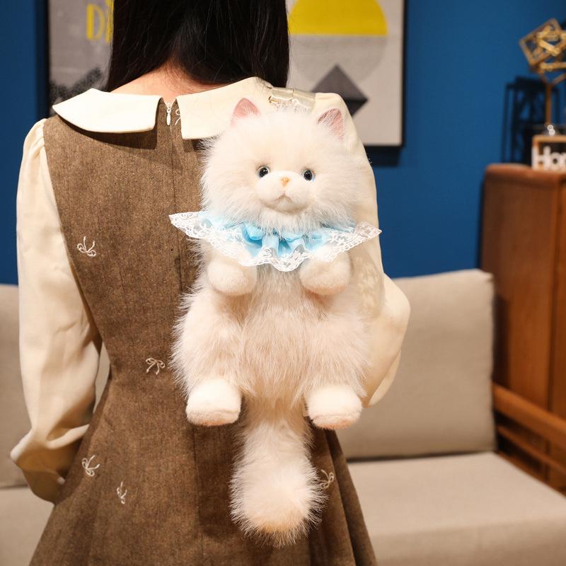 Meowing Cat Plush Backpack with Sound