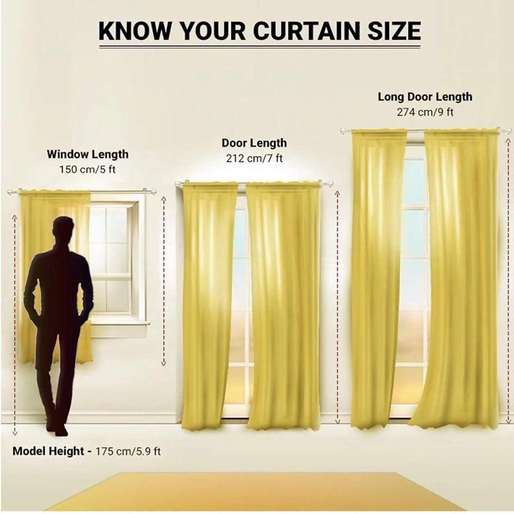 2 Piece Floral Design Panel Eyelet Polyester Long Door Curtain -  Blue