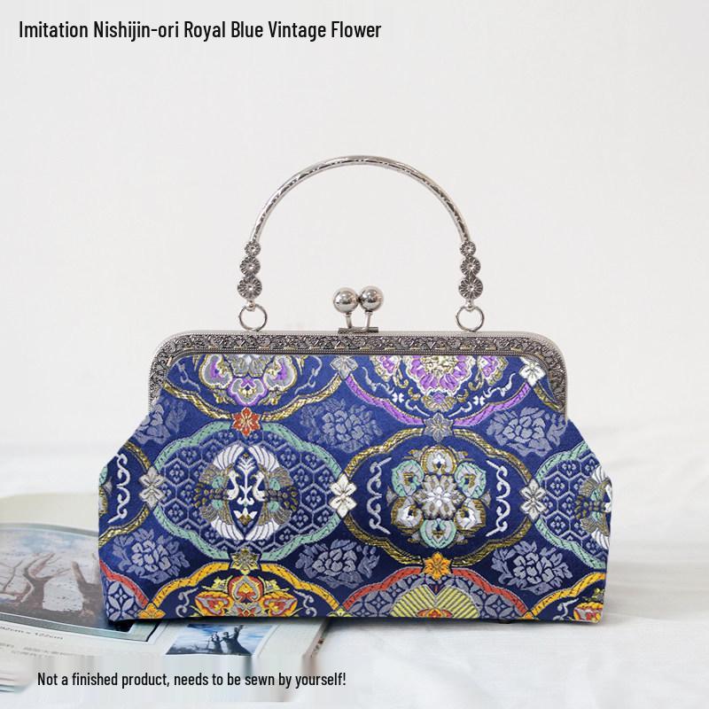 Short Style Handbag Material Kit - Handmade, Multiple Styles, Square Clasp Bag, Includes 20 Needles