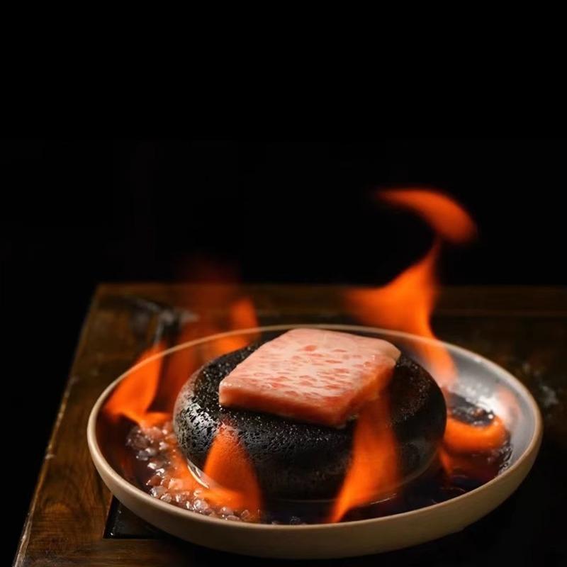 Assiette de Dîner Créative en Céramique Pierre Volcanique Chauffante Vaisselle Assiette à Sushi Restaurant Spécialité Vaisselle Cuisine Moléculaire