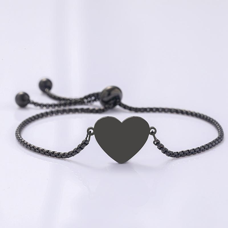 Factory Fashion Bracelet Stainless Steel Bracelet Pendant Love Pendant Blank Laser Engravable Printing Blank Material