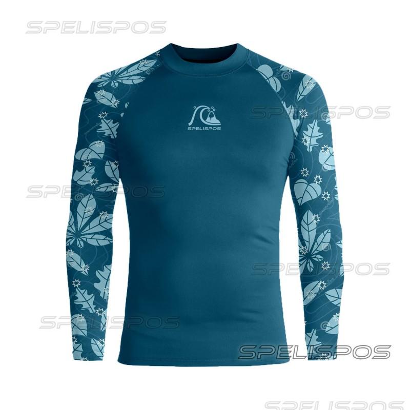 Mens UPF 50 Long Sleeve Rash Guard Swim Shirt Surfing Diving Beach Sun Protection Quick Dry Sports Top
