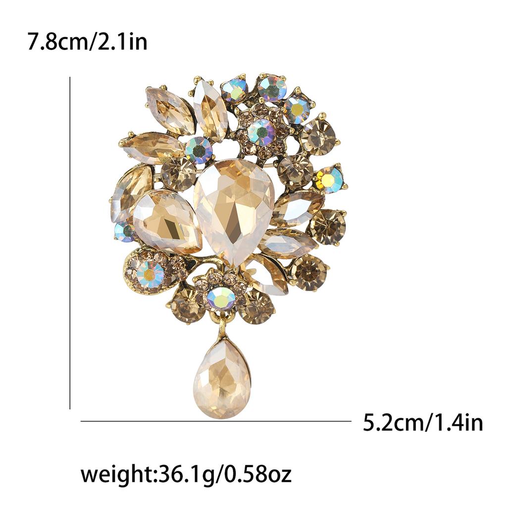 Fashion Creative Alloy Rhinestone Pendant Brooch Temperament Elegant Women'S Clothing Corsage Jewelry Pin