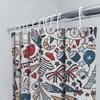 Vintage French Style Shower Curtain With Eiffel Tower Paris Icons: Waterproof Decorative Bathroom Liner For Kids Home Gift
