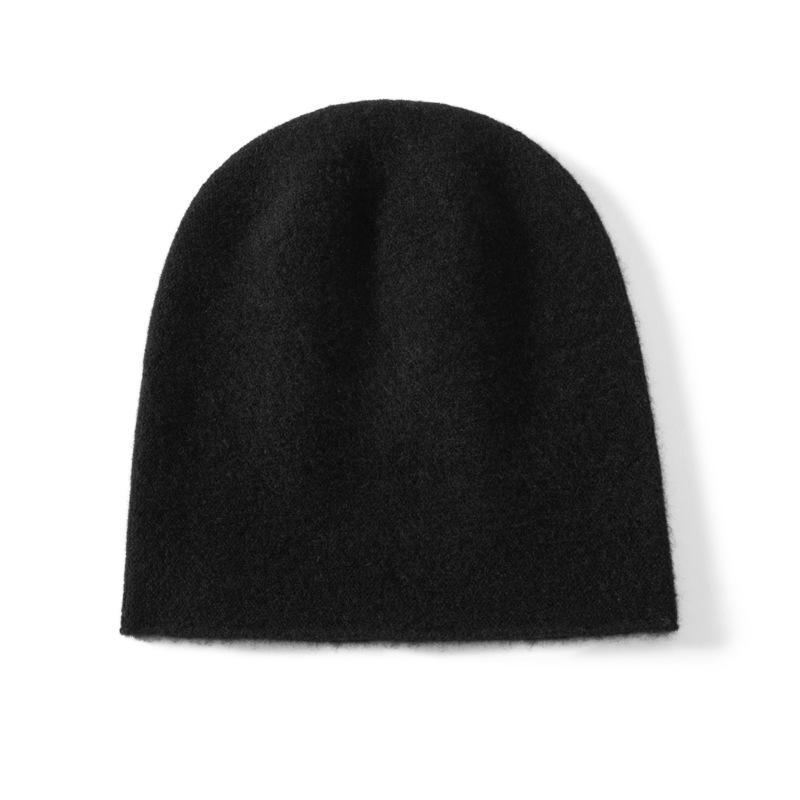 Women's 100% Pure Cashmere Knit Hat - Fashionable, Warm, Versatile, with Ear Protection for Autumn and Winter.