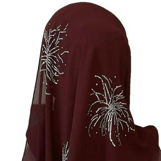 Damen Strass Ethnische Kopfbedeckung Schal - Malaysischer Stil