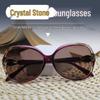 Women's Trendy Oversized Sunglasses with Crystal Stone Lenses
