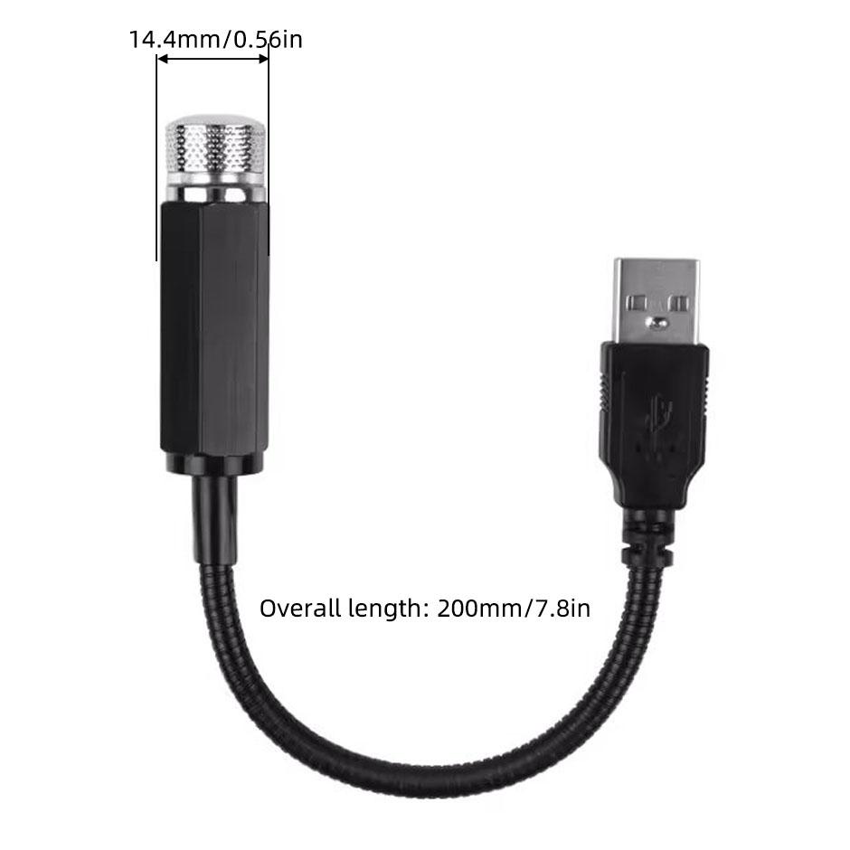 Mini LED Bil Tak Stjärna Nattljus Projektor Atmosfär Galaxy Lampa USB Dekorativ Justerbar för Auto Tak Rum Takdekor