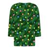 Women's T Shirt Tee Christmas Print Button 3/4 Sleeve Daily Weekend Fashion Basic V Neck Regular Top