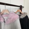 Palton American Stil Simplu din Piele Ecologică cu Guler de Blană pentru Femei, Jachetă Groasă Încălzită de Iarnă