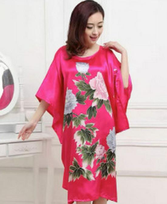 Plus Size Silk Qipao Pajama Robe & Tang Suit Bathrobe