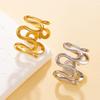Französischer Chic Gebogener Offener Edelstahlring - Geometrischer Schmuck für Damen