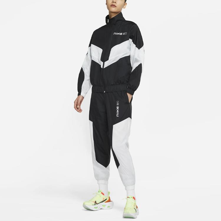 Nike Sportswear Loose Retro Sports Stand Collar Woven Jacket Women Jacket Black CZ8849-010