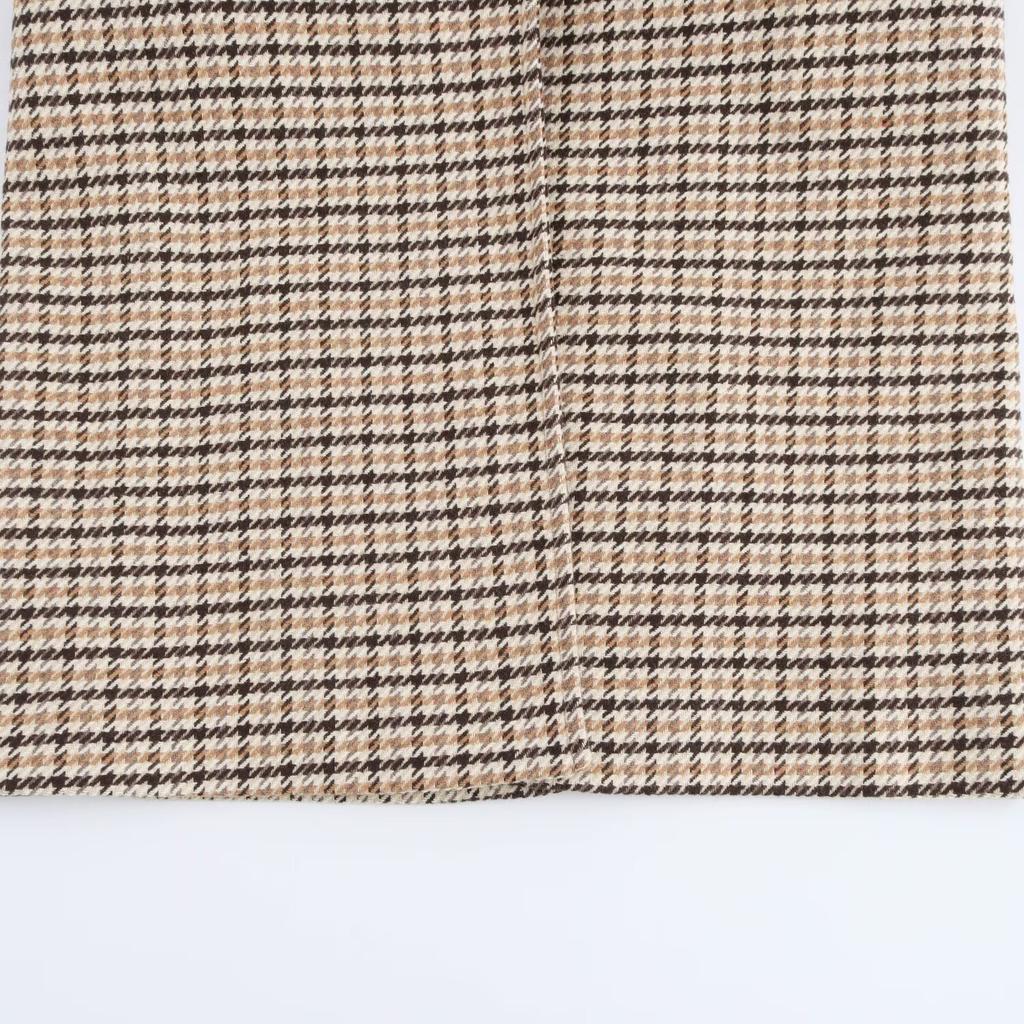 European and American style, new women's clothing, versatile, fashionable and fashionable woolen plaid jacket 9492780