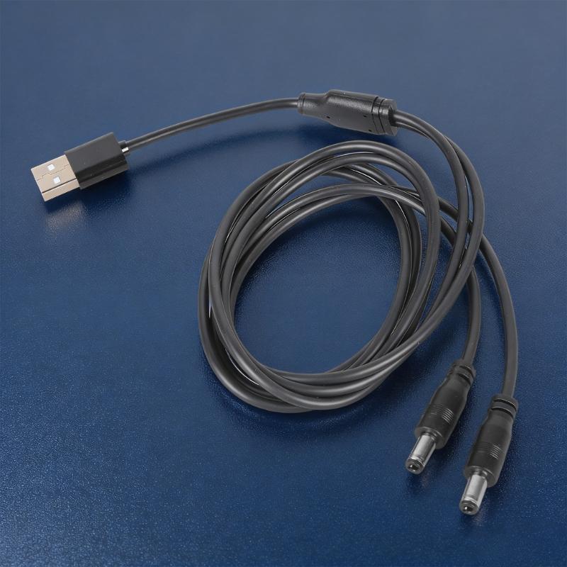 USB To Two 5.5x2.5mm Power Cable 5V3A For Blower Fan Lighting System Security Camera Power Supply Cord