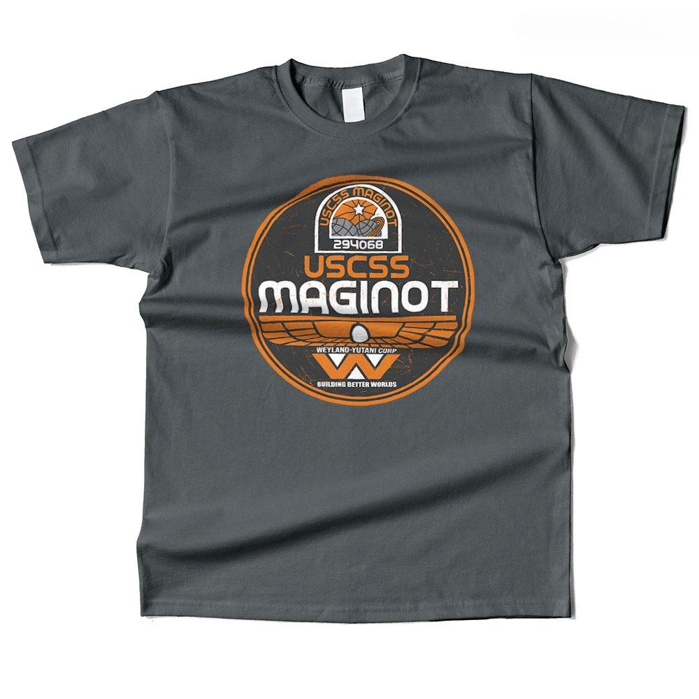 Unisex Baumwolle USCSS Maginot Grafik Hochwertiges T-Shirt Street Casual Stil Tee für Unisex und DAMEN