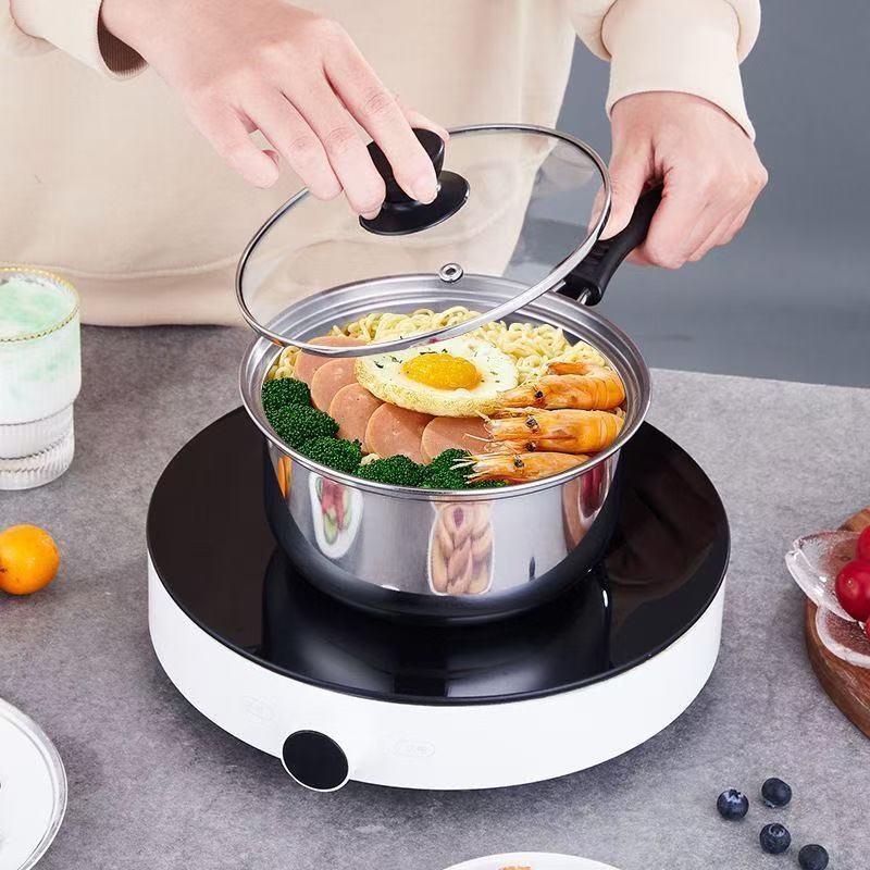Mini Stainless Steel Milk & Soup Pot with Steamer for Baby Food, Induction Ready