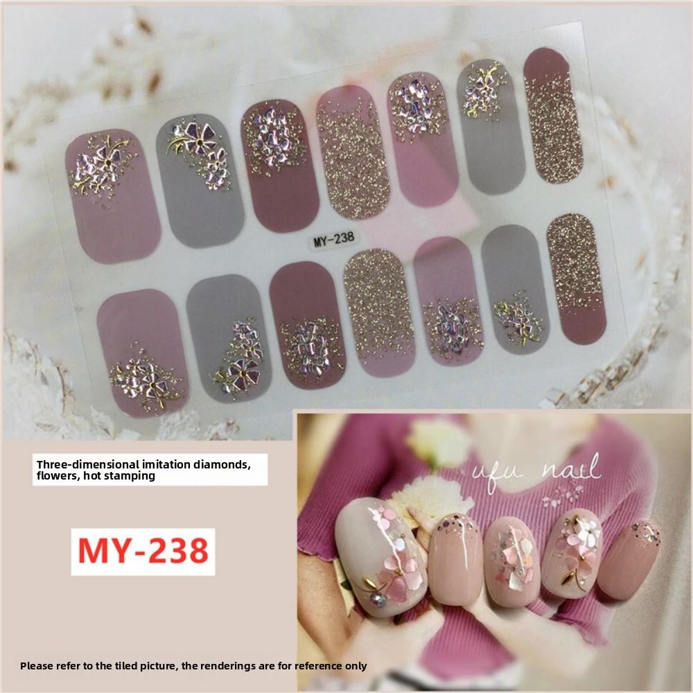 Three-dimensional Waterproof No-bake Gel Nail Polish Film Full Sticker European and American Sexy Nail Film Paper Nail Film Paper