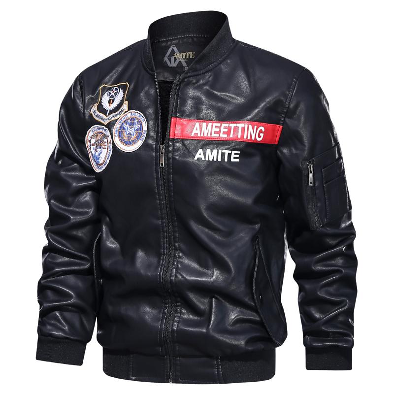 4xl leather bomber jacket