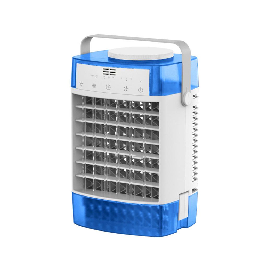 

Портативные кондиционеры 4 в 1, охлаждающий вентилятор с резервуаром для воды 1000 мл, USB, пульт дистанционного управления, настольный вентилятор, портативный персональный увлажнитель Other синий