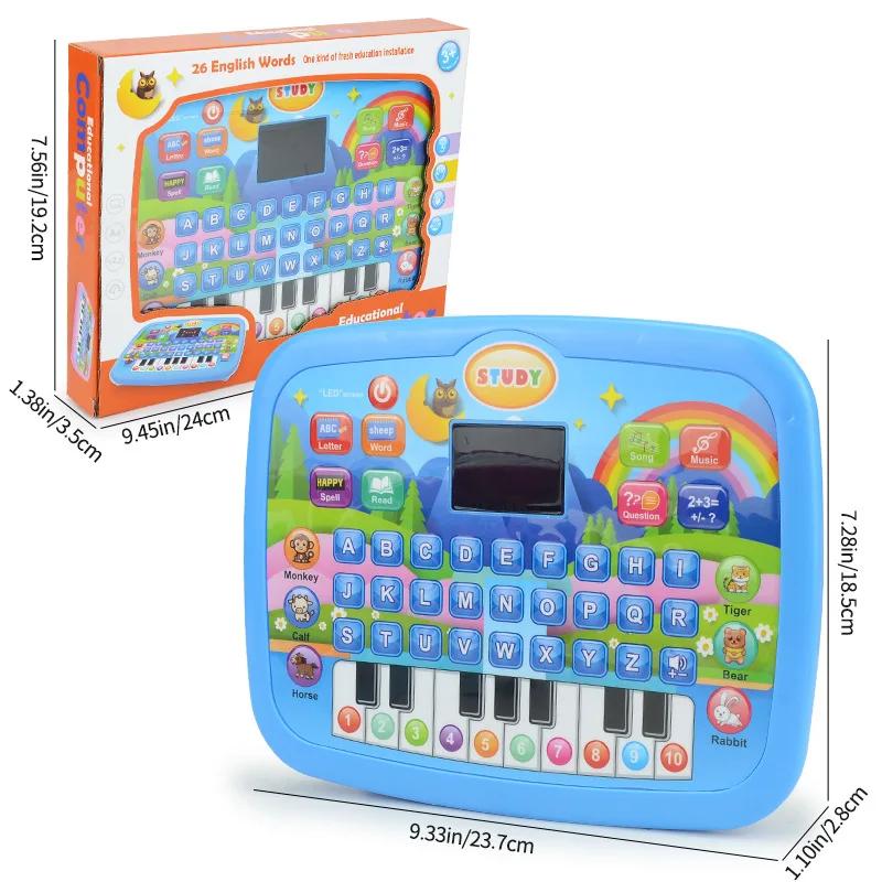 Kids’ Education Tablet Toy, Age 3+ Literacy Math Music Learning, Doubles As Electronic Keyboard, Birthday Christmas Gift