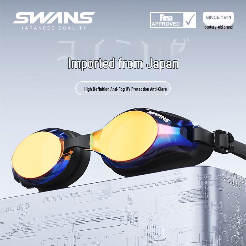 SWANS Japońskie Importowane Gogle Pływackie HD Przeciwmgielne