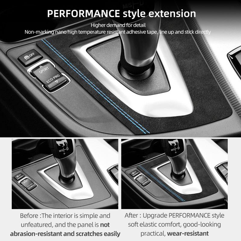 For BMW 3 4 Series F32 F30 F34 F33 F36 Made of Alcantara Gear Shifter Panel Trim Performance Stickers Car Interior Accessories