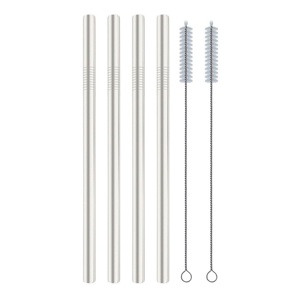 6Pcs/Set With Brush Water Bottle Straw Reusable Cup Replacement Straw  Drinking Use