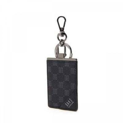 Black Leather Dd Logo Keyring Dbho6e138bk