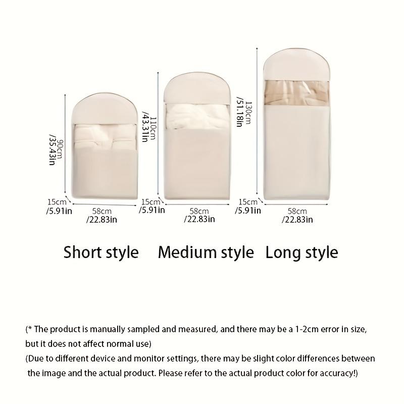 

3-piece Set of Beige Compression Hanging Bags (90/110/130 cm) - Suitable for Down Jackets and Winter Clothing, Transparent S бежевый