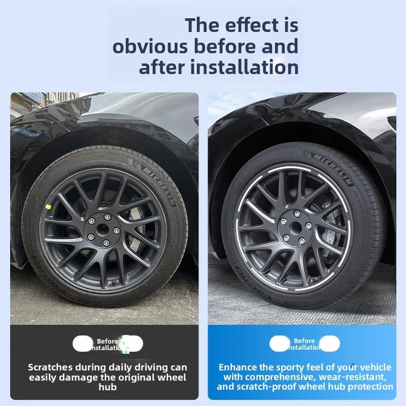 Car Sticker For Tesla Model 3 Model Y Upgraded Full Edge Wheel Hub 18 Inch 20 Inch Wheel Hub Cover Modification Car Accessories