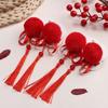 2pcs Tassel Baby Wig Hairpin Chinese Style Red Bowknot Hairclip Children's Bow Wig  New Year Festive