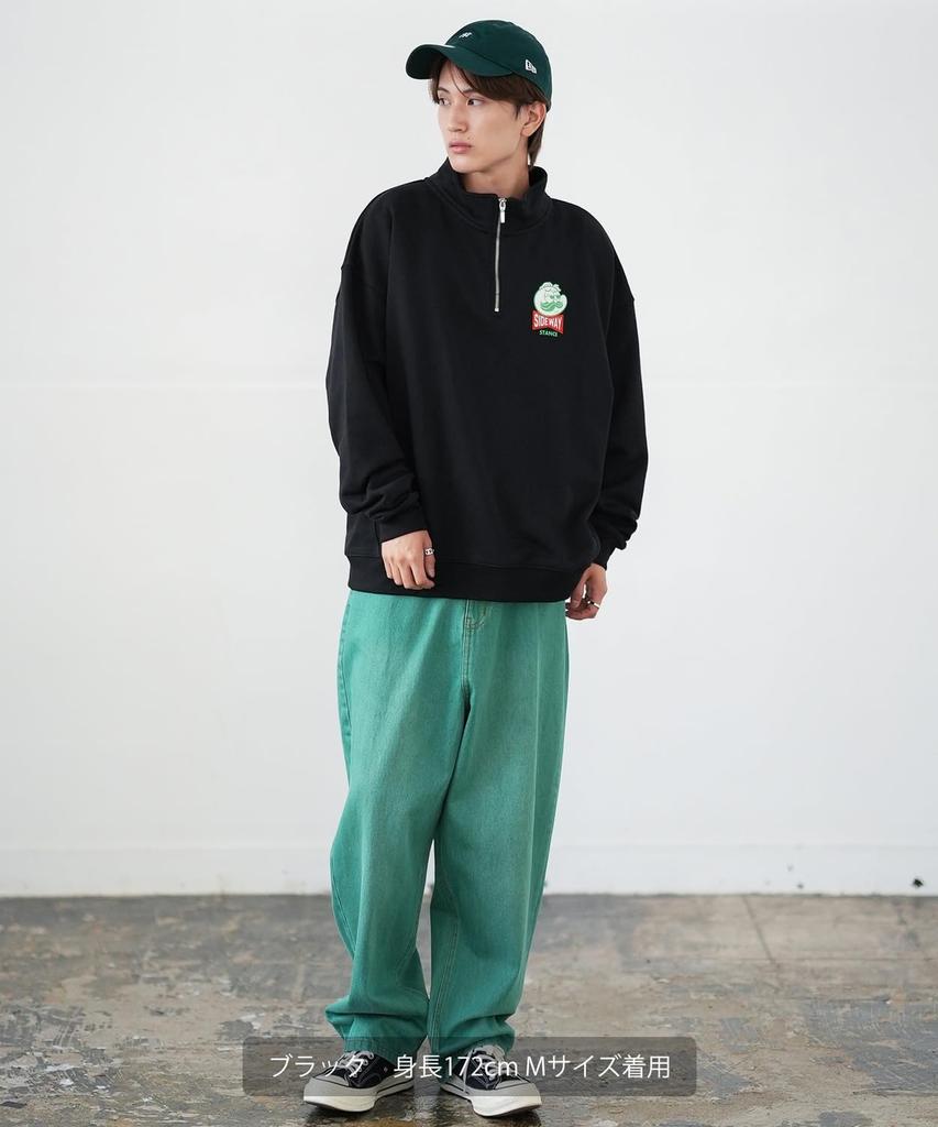 [IMPROVES] [SIDEWAYSTANCE] Snack Logo Fleece Half-Zip Sweatshirt