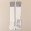 Autumn and Winter Five-finger Yoga Socks, Calf Socks, Pressure Sports, Anti-slip, Color-blocked Pilates, Long Toe Split Socks