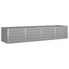 Planter Light Grey 385 X 100 X 75 Cm Galvanized Steel