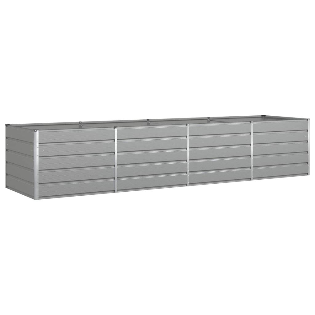 Planter Light Grey 385 X 100 X 75 Cm Galvanized Steel