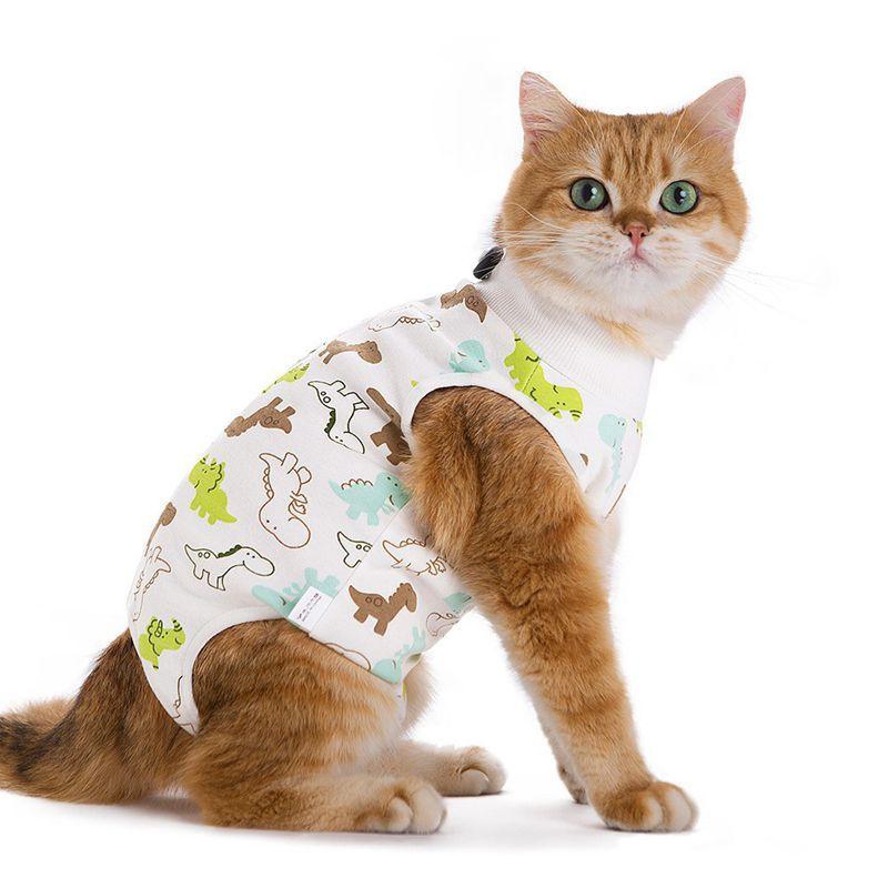 Cat Spaying Suit After Surgery - Anti-scratching Breathable Cartoon-style All-season Female Cat Surgical Gown