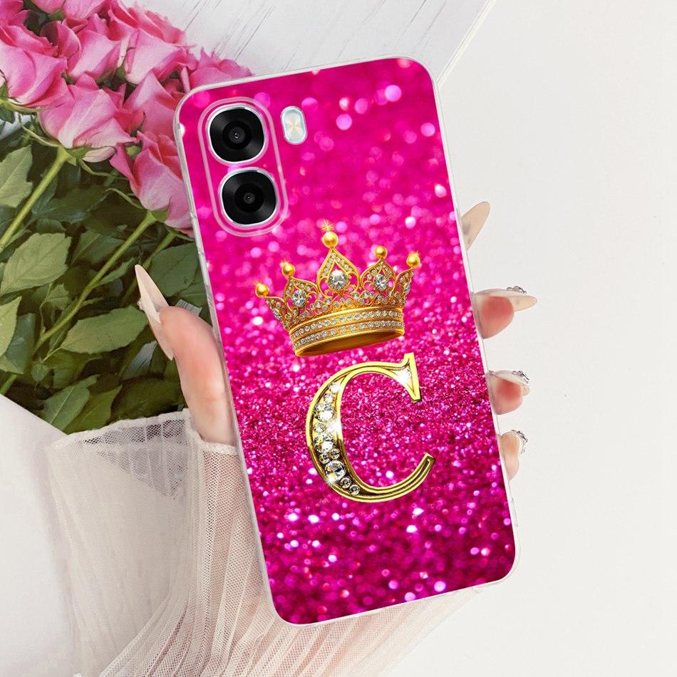 For OPPO A6X A6 A6T Pro 4G 5G Fashion Crown Letter Phone Case For Oppo A6x A 6 A6T Pro 4G Soft Silicone TPU Cases