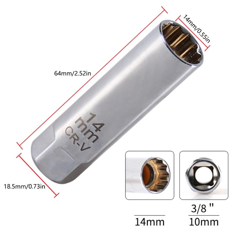 2pcs Magnetic Spark Plugs Socket Wrench Set Featuring Ergonomic Grip Steel Construction for Efficient Engine Maintenance